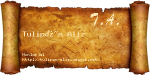 Tulipán Aliz névjegykártya